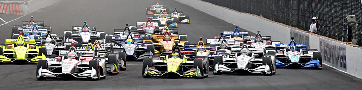 indy cars racing to through the start line Lehigh Valley