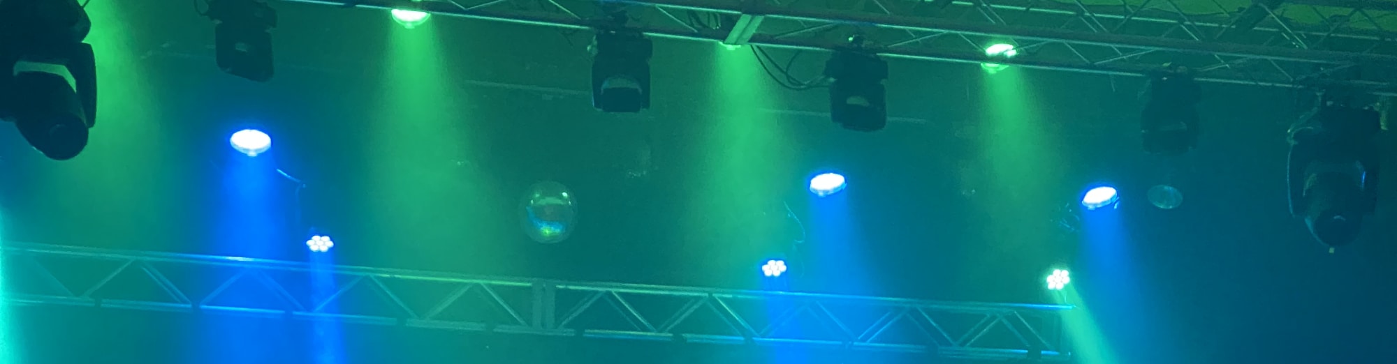 blue and green theater stage lights Lehigh Valley